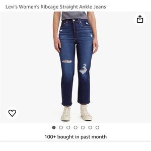 Levi’s Women’s Ribcage Straight Leg Ankle Jeans 26